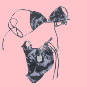 Cow print bathing suit